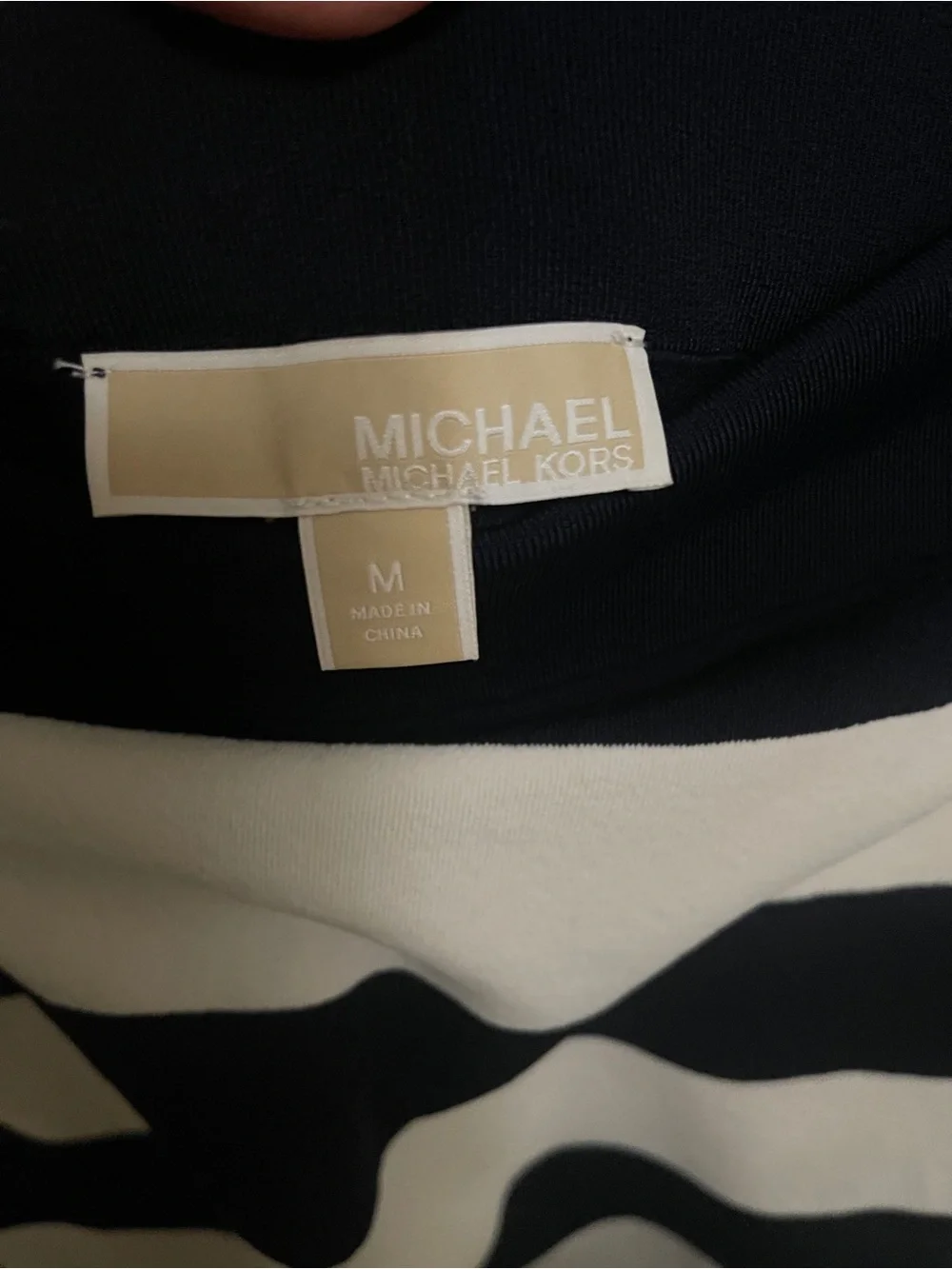 Michael Kors Navy‎ and White Striped Pencil Skirt